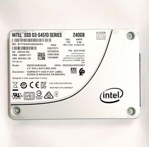  【3/31までの特別価格】100％ Intel SSD DC-S4510 SERIES 240GB