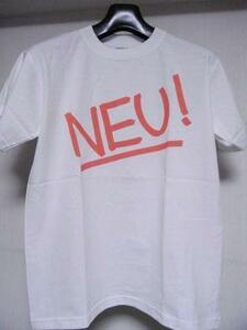 即決★ジャーマンロック関連★新品バンドＴシャツ★ノイ★NEU!★ホワイトボディ×オレンジ系ピンクプリント★YOUTH:M/S/M/Lサイズ対応可能