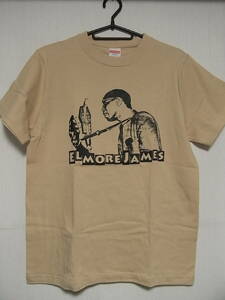 即決★新品ブルースＴシャツ★エルモア・ジェイムス★ELMORE JAMES★ベージュボディ×ブラックプリント★S/M/L/XLサイズ対応可能