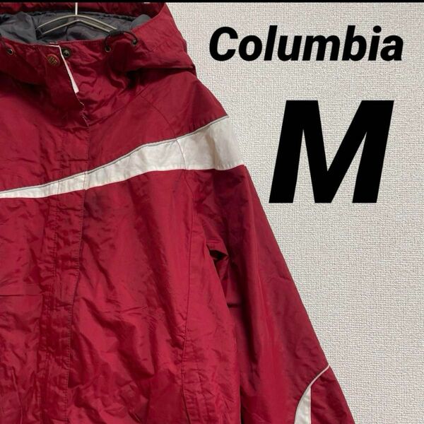 Columbia コロンビア　マウンテンジャケット　フリース　ナイロンジャケット アウトドア キャンプ 赤 防寒