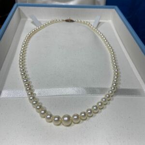 アコヤ真珠 パールネックレス k18留め具 本真珠ネックレス 4.5mm-8mm
