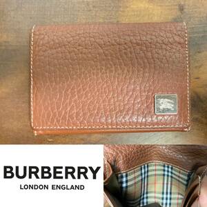 BURBERRY バーバリー ノバチェック 折り財布 コンパクトウォレット パスケース カードケース ブラウン 男女兼用 メンズ レディースレザー