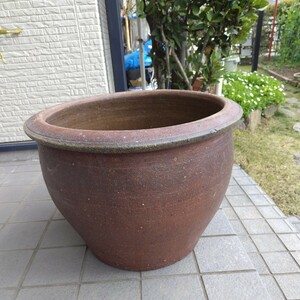 睡蓮鉢　メダカ鉢　陶器製　(中古) 水瓶