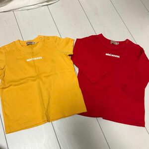 ミキハウス【未使用に近い】80cm半袖＆長袖セット　Tシャツ　赤　黄色