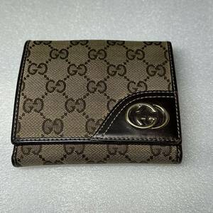 □/GUCCI/グッチ/財布/サイフ/ウォレット/ブラウン/茶/二つ折り/ＧＧロゴ/メンズ/レディース/ミニサイフ/小銭入れ/プレゼント/