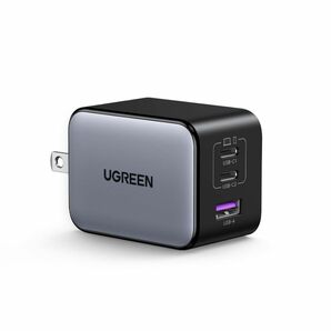 UGREEN NexodeX 充電器 【当社比最小65W 急速充電器】 USB-C*2とUSB-A*1 PD急速充電器 