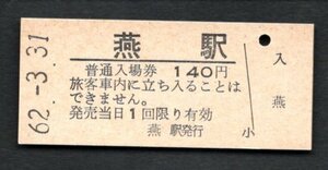 （弥彦線）燕駅１４０円