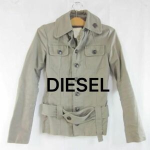 ★ディーゼル DIESEL★ジャケット XS S カーキ ライダース ライダースジャケット ショートコート コットン 綿100%