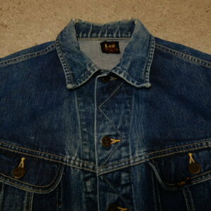 SPECIAL 50's Lee 101J 赤タグ DENIM JACKET 【 濃淡 BIG size 46 LONG】 ビンテージ オリジナル ( リーバイス 大戦 506XX 507XX 501XX 557の画像7