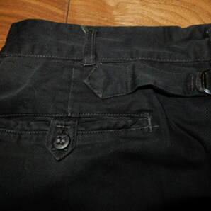 超 SPECIAL 黒 COTTON シンチバック 40's BLACK TROUSERS ビンテージ オリジナル ( リーバイス 大戦 506XX 507XX 501XX デニム WRAD 50's 0の画像4