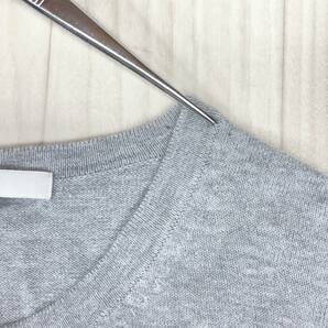 X822UNIQLO（ユニクロ）レディーストップスカーディガン長袖薄手Lサイズグレー灰無地綿100%ゆるふわ オフィススタイル ナチュラルスタイルの画像7