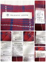 X846 MAJESTIC LEGON レディース トップスブラウス長袖薄手フリルSサイズレッド赤チェック柄 綿素材含 キュート おしゃれ フェミニン 春秋 _画像10