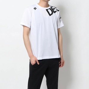 DESCENTE デサント ★大きいサイズ／メンズXO(3L)サイズ★ 春夏 半袖シャツ 半袖Tシャツ クルーネック半袖T ドライT 白 スポーツウェア