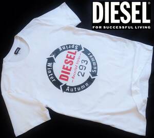 新品★ディーゼル DIESEL★大きいサイズ★ホワイト Tシャツ★ブラック レッド ロゴプリント★クルーネック 白 黒 赤 XXL☆206