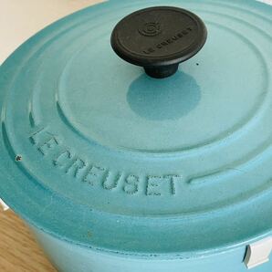 LECREUSET ル・クルーゼ 両手鍋 ココットロンド 18cm カリビアンブルー 本体のみ 現状品の画像2