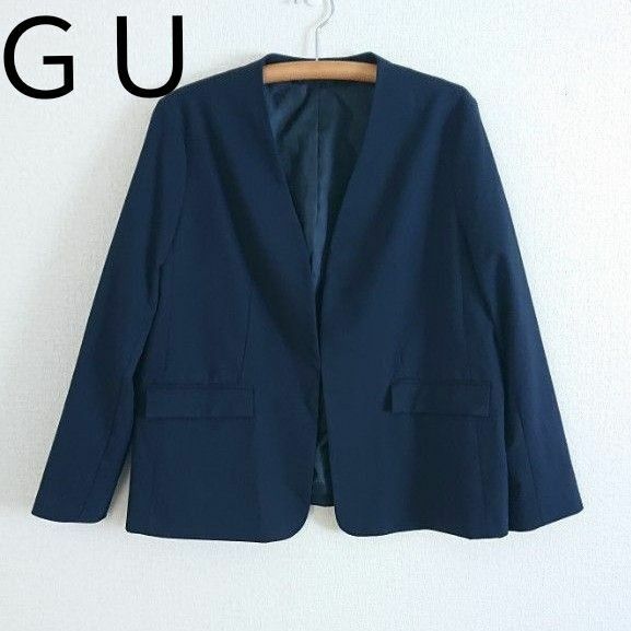 GU ノーカラージャケット ネイビー 紺 3XL 入学式 卒業式 セレモニー リクルート フレッシャーズ 新卒 大きいサイズ