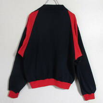 ○80s FILA フィラ◆ジャケット ニットジャージ トラックジャケット 袖ロゴ ヴィンテージ◆メンズ ネイビー/レッド Mサイズ相当_画像4