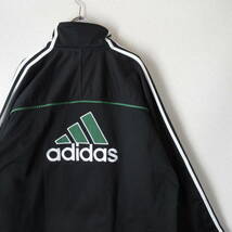 ○90s adidas アディダス◆ジャージ トラックジャケット デカロゴ パフォーマンスロゴ 90年代 古着◆メンズ ブラック O XLサイズ_画像1