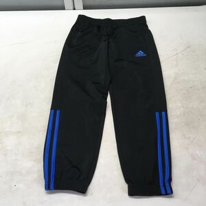 送料無料★adidas アディダス★ジャージ パンツ★黒青　ブラック★ジュニア　キッズ　男の子　子供　130 #60312saz