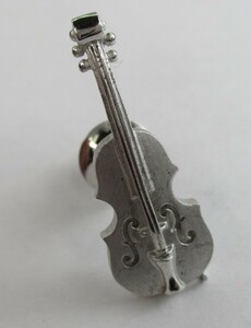 S-973　ミュージック　バイオリン　SLVER　シルバー　ピンバッジ　タイピン