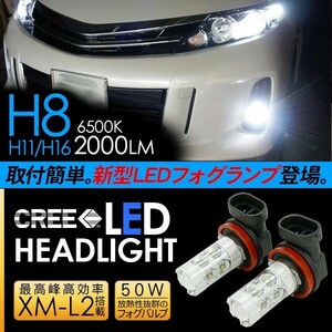 エスティマ50系 LED フォグランプ 50W H8/H11/H16 LEDフォグバルブ 車検対応 6ヶ月保証 LEDライト 電装パーツ