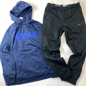 NIKE ナイキ サーマ ビッグロゴ パーカー セットアップ FB1972-451 932256-010 紺黒 XL