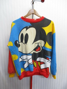  Mickey Mouse 90s Vintage большой дизайн тренировочный футболка красочный тренировочный джерси верх трикотажный джемпер с длинным рукавом 03181