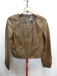 INDIVI Indivi real leather jacket SIZE40 tea rider's jacket sheep leather jumper leather jacket leather coat 03193