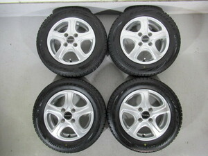 激安即決 中古スタッドレスタイヤホイール4本セット BS BLIZZAK VRX2 155/65R13 73Q+BS BALMINUM 13×4.00B 100/4+45 73Φ パレット 00095