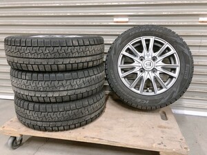 9分 PIRELLI ICE 155/65R13 2015年製 13×4.008 PCD100 ET+43 ハブ径65mm スタッドレス タイヤ ホイール アフロディーテ 0316え1 I12 140