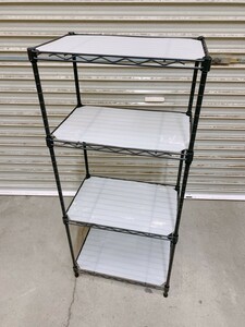 中古 スチールラック 高さ102×横45×奥29㎝ 4段 ラック 飾り棚 棚 シェルフ 収納棚 引取歓迎 茨城県常陸大宮市 0306か4 K 家B