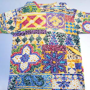 美品 90’ｓ ビンテージ KENZO  ケンゾー スペイン ラテン モザイク柄総柄Tシャツ メンズフリーサイズの画像1