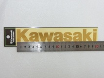 KAWASAKI/カワサキ/純正/カワサキロゴ/カッティングステッカー/ゴールド/Lサイズ/2枚入り/屋外でも使用可能な耐水・耐候ステッカー！_画像2