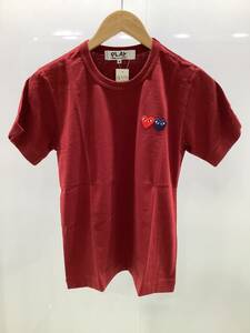 COMME des GARCONS PLAY Tシャツ　赤×赤と紺ハート　Mサイズ(レディース)　AZ-T225-4