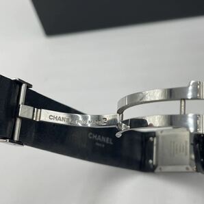 CHANEL シャネル マトラッセ スクエア SS×革ベルト ブラック文字盤 クオーツ レディース腕時計 ジャンク の画像8