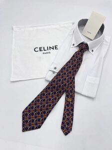 [ beautiful goods ]*CELINE* * Celine * necktie high brand total pattern high class silk 100%