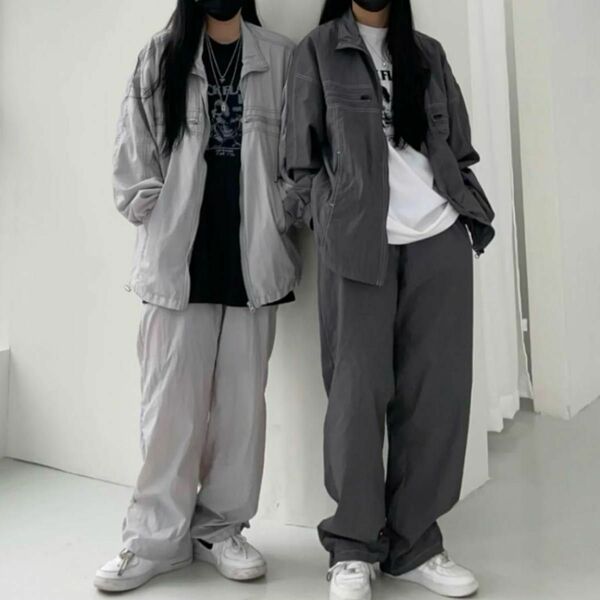 oan raucohouse ジップ chikashitsu+ 韓国ストリート スティッチパーカー 韓国ファッション