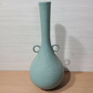 花瓶 一輪挿し 骨董品 美術品 中国古玩 朝鮮美術 時代品 古美術品 花入 壺 峰鶴 レトロ アンティーク