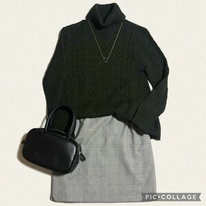 B:MING LIFE STORE by BEAMS ニット タートルネック ダークグリーン