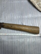 鉈 大野隆貞? ナタ 全長約41cm 刃渡り約17cm 銘入り 在銘_画像3