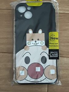 新品 iPhone14 plus ソフトケース 携帯 カバー ケース 黒 アンパンマン 耐衝撃★新品 マスク2枚付き