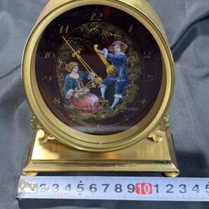 【動作品】IMHOF インホフ スイス製 置時計 七宝焼 手巻き 15石 15jewel clock 高級時計 の画像9