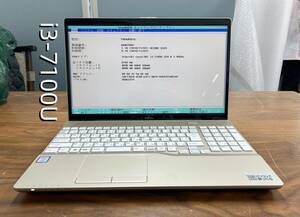 [ジャンク品]FUJITSU LIFEBOOK AH45/D1・Core i3-7100U・メモリ8GB・SSD128GB・HDMI・Type-C・通電、BIOS確認可・[B14] 