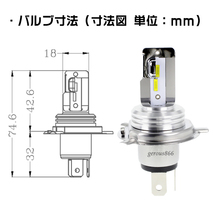 ホンダ Dio110（JF-58） H4 LEDヘッドライト バルブ バイク用 ファンレス 1灯分_画像4