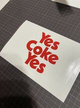 Yes Coke Yesカッティングステッカー コカコーラ風　当時　旧車　アンティーク　パロディ　バブル　昭和_画像1