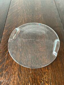 [48] PUKEBERG ガラスプレート 29cm DEADSTOCK デッドストック SWEDEN スェーデン 大理石 マーブル ムラノ 70s 80s 北欧 スーホルム 