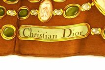 1円 ChristianDior クリスチャンディオール フラワー 大判 スカーフ ストール ショール レディース ピンク系 AX1647_画像4