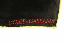 1円 ■美品■ DOLCE＆GABBANA ドルチェ&ガッバーナ シルク100% スカーフ ストール ショール レディース ブラック系×ブラウン系 BF5683_画像4