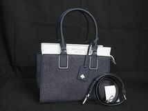 ■新品■未使用■ kate spade ケイトスペード WKRU6757 デニム×レザー 2WAY クロスボディ ショルダー ハンドバッグ ネイビー系 BG8015_画像1