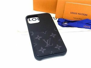 ■新品同様■ LOUIS VUITTON ヴィトン M80331 モノグラムエクリプス バンパー iPhone 12ProMax 対応 アイフォンケース ブラック系 AU9920